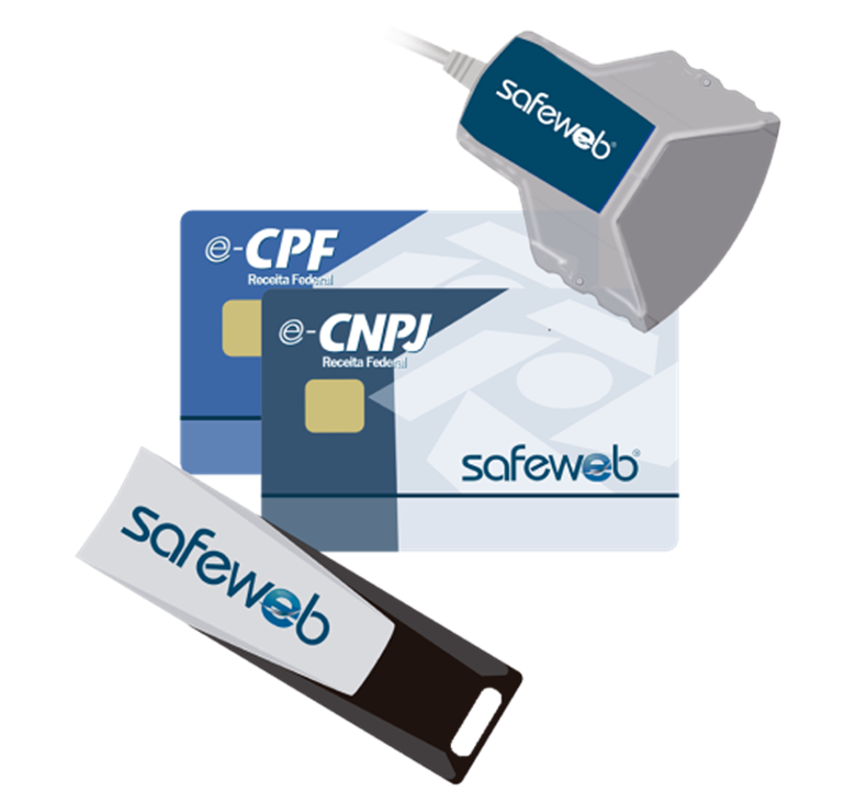 Cartões e dispositivos de Certificado Digital SafeWeb